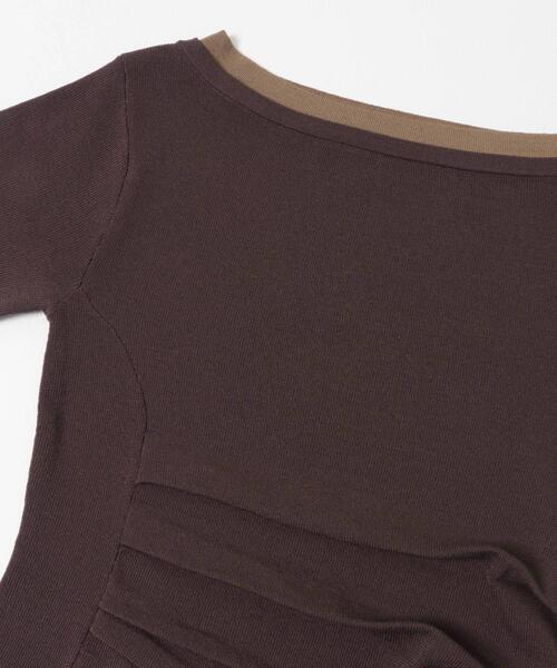 SENSE OF PLACE by URBAN RESEARCH（センスオブプレイスバイアーバンリサーチ）の「『洗濯可』レイヤードアシメセーター（ニット/セーター・レディース・ブラウン/アイボリー/チャコールグレー・ONE）」の4枚目の写真