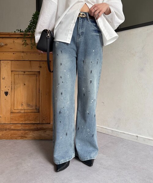 Thevon(ゼボン)の「ペイントデニム(デニムパンツ・レディース・ブルー・M/L)」の8枚目の写真