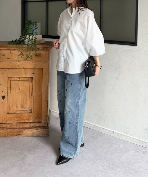 Thevon(ゼボン)の「ペイントデニム(デニムパンツ・レディース・ブルー・M/L)」の3枚目の写真