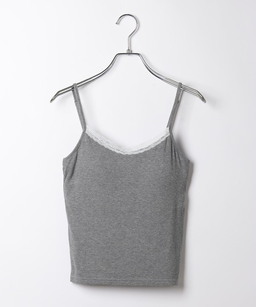 Heather(ヘザー)の「カップ付きレーストリムキャミ 664026(キャミソール・レディース・アイボリー/グレー/ホワイト系その他・M/S)」の3枚目の写真