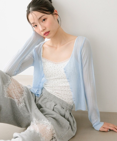 Heather(ヘザー)の「カップ付きレーストリムキャミ 664026(キャミソール・レディース・アイボリー/グレー/ホワイト系その他・M/S)」の6枚目の写真