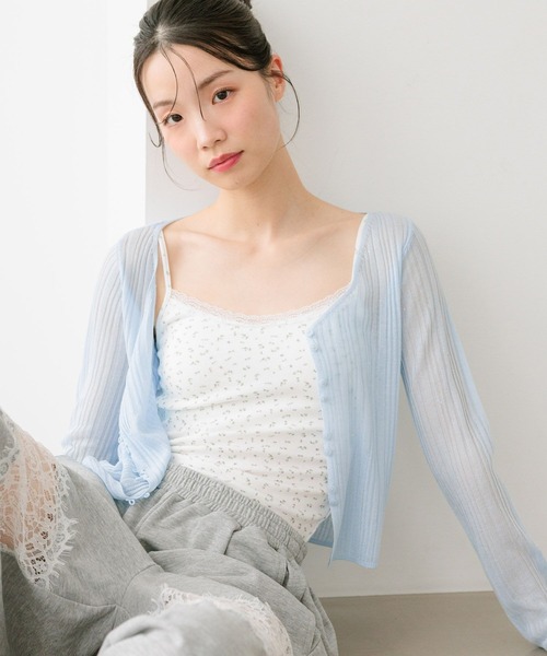 Heather(ヘザー)の「カップ付きレーストリムキャミ 664026(キャミソール・レディース・アイボリー/グレー/ホワイト系その他・M/S)」の7枚目の写真