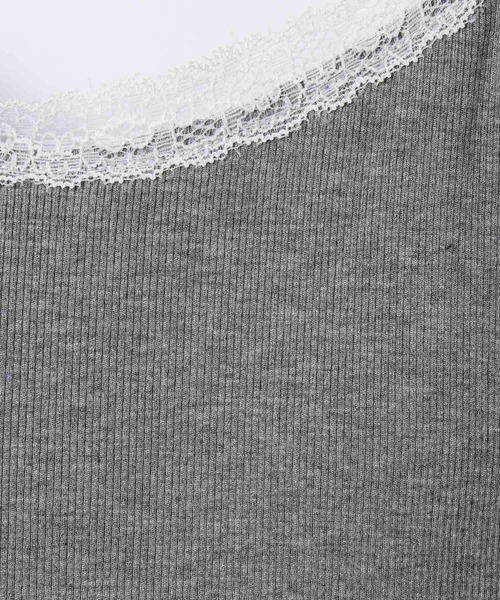 Heather(ヘザー)の「カップ付きレーストリムキャミ 664026(キャミソール・レディース・アイボリー/グレー/ホワイト系その他・M/S)」の4枚目の写真