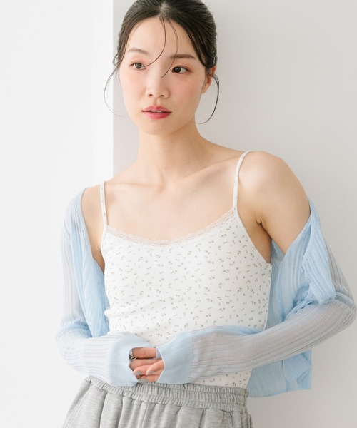 Heather(ヘザー)の「カップ付きレーストリムキャミ 664026(キャミソール・レディース・アイボリー/グレー/ホワイト系その他・M/S)」の5枚目の写真