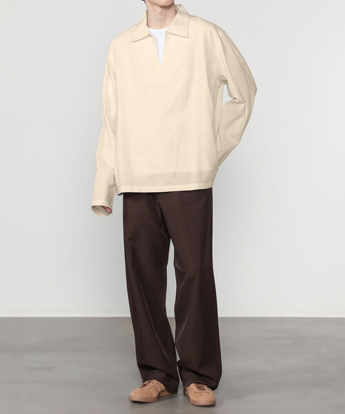 Bshop(ビショップ)の「KARDO | スキッパーカラー 長袖シャツ MEN(シャツ/ブラウス・メンズ・Nat・M/L)」の2枚目の写真