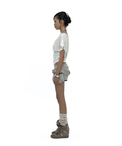 KASHIKO(カシコ)の「Lace One Shoulder Corset Tee White(Tシャツ/カットソー・レディース・その他・SMALL/MEDIUM)」の3枚目の写真