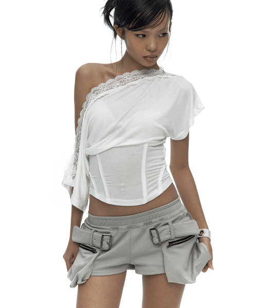 KASHIKO(カシコ)の「Lace One Shoulder Corset Tee White(Tシャツ/カットソー・レディース・その他・SMALL/MEDIUM)」の11枚目の写真