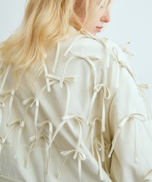 PERNA(ペルナ)の「リボンリボンオールインワン(つなぎ/オールインワン・レディース・アイボリー/ブラック・LARGE/MEDIUM)」の4枚目の写真