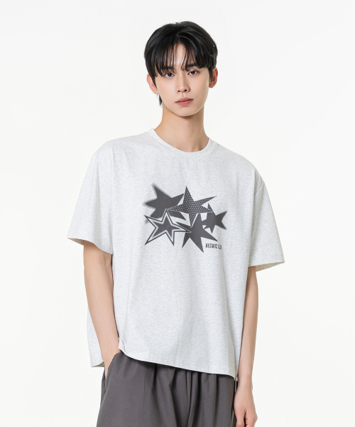 MOZMOZ(モズモズ)の「ファイブスター クーリング機能性 クロップ 半袖Tシャツ オートミール(Tシャツ/カットソー・レディース・その他・1/2/3)」の1枚目の写真