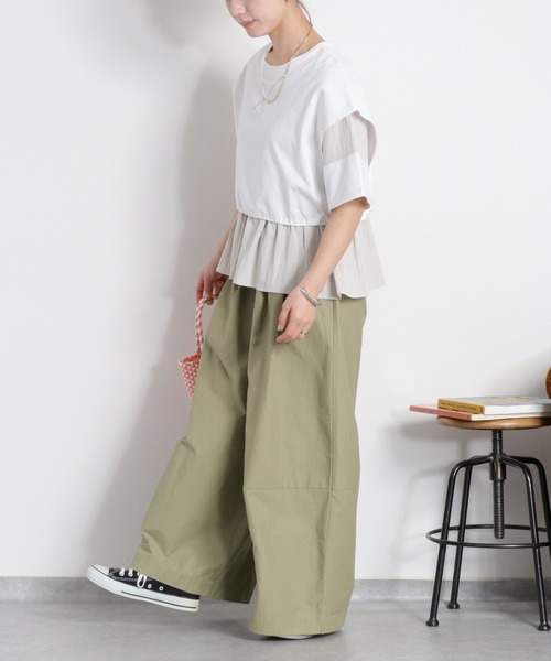 cepo(セポ)の「レイヤードライク異素材ミックスTee(Tシャツ/カットソー・レディース・オフホワイト/ブラック・M)」の12枚目の写真