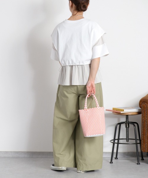 cepo(セポ)の「レイヤードライク異素材ミックスTee(Tシャツ/カットソー・レディース・オフホワイト/ブラック・M)」の13枚目の写真