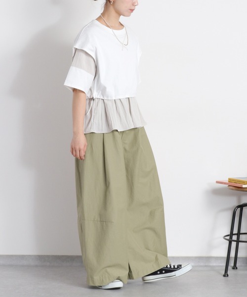 cepo(セポ)の「レイヤードライク異素材ミックスTee(Tシャツ/カットソー・レディース・オフホワイト/ブラック・M)」の14枚目の写真