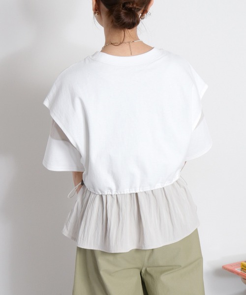 cepo(セポ)の「レイヤードライク異素材ミックスTee(Tシャツ/カットソー・レディース・オフホワイト/ブラック・M)」の18枚目の写真