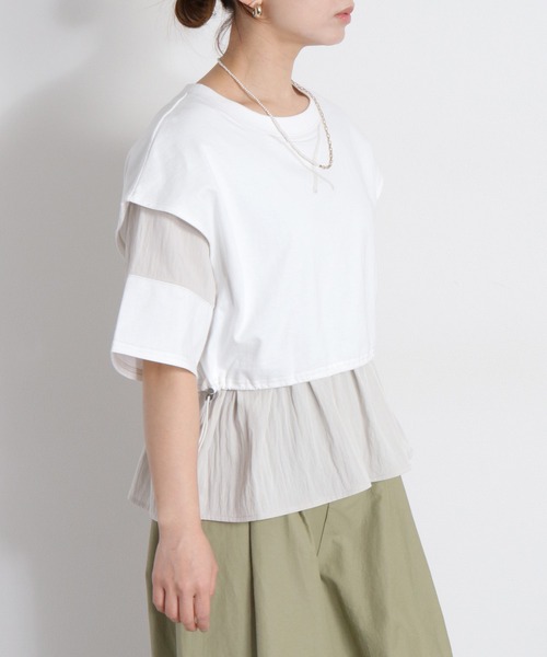 cepo(セポ)の「レイヤードライク異素材ミックスTee(Tシャツ/カットソー・レディース・オフホワイト/ブラック・M)」の19枚目の写真