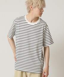 USAコットン クルーネック 半袖ボーダーTシャツ
