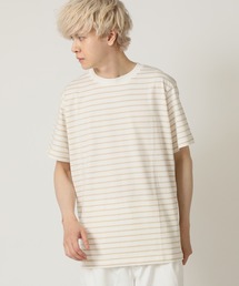 USAコットン クルーネック 半袖ボーダーTシャツ