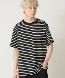 USAコットン クルーネック 半袖ボーダーTシャツ