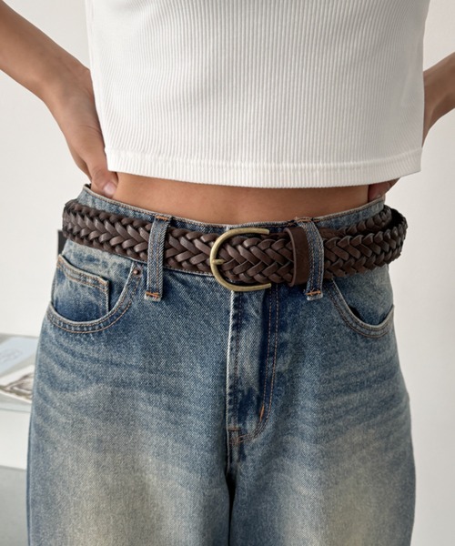 WEGO(ウィゴー)の「WEGO/メッシュベルト(ベルト・レディース・ブラウン/ブラック・FREE)」の1枚目の写真