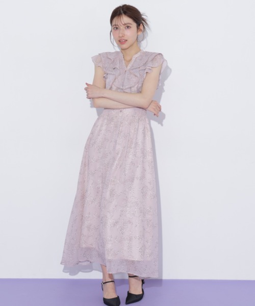 JILL by JILL STUART(ジルバイジルスチュアート)の「フラワープリントラッフルワンピース(ワンピース・レディース・ピンク系その他/ブルー系その他/ホワイト系その他・FREE)」の5枚目の写真