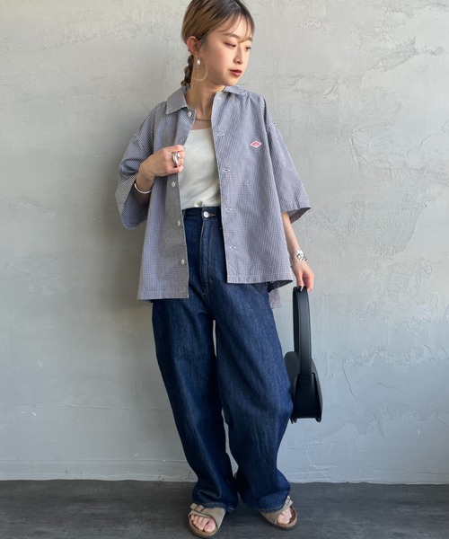 DANTON（ダントン）の「[DANTON/ダントン] コットンポプリン チェック柄 半袖シャツ（シャツ/ブラウス・レディース・グレー/ブラック・38）」の13枚目の写真
