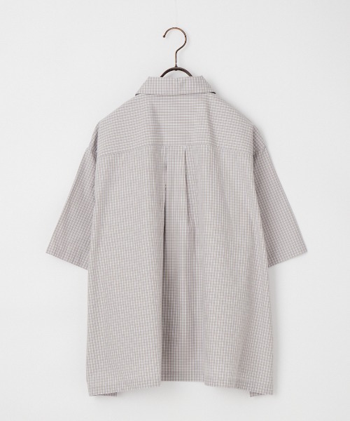 DANTON（ダントン）の「[DANTON/ダントン] コットンポプリン チェック柄 半袖シャツ（シャツ/ブラウス・レディース・グレー/ブラック・38）」の19枚目の写真