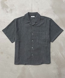 Regen Glanz(���[�Q���O�����c)��crinkle textured relaxed open collar shirt / �N�����N���e�N�X�`���[�����b�N�X�I�[�v���J���[�V���c(�V���c/�u���E�X)