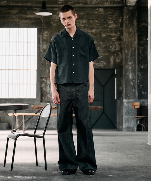 Regen Glanz(レーゲングランツ)の「crinkle textured relaxed open collar shirt / クリンクルテクスチャーリラックスオープンカラーシャツ(シャツ/ブラウス・メンズ・ライトホワイト/ブラック/ブルー/グレー・SMALL/MEDIUM/LARGE)」の18枚目の写真
