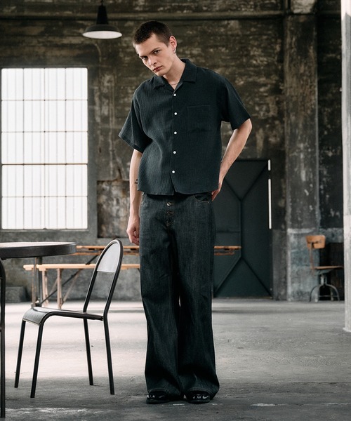 Regen Glanz(レーゲングランツ)の「crinkle textured relaxed open collar shirt / クリンクルテクスチャーリラックスオープンカラーシャツ(シャツ/ブラウス・メンズ・ライトホワイト/ブラック/ブルー/グレー・SMALL/MEDIUM/LARGE)」の19枚目の写真