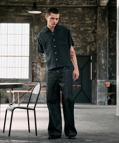 Regen Glanz(レーゲングランツ)の「crinkle textured relaxed open collar shirt / クリンクルテクスチャーリラックスオープンカラーシャツ(シャツ/ブラウス・メンズ・ライトホワイト/ブラック/ブルー/グレー・SMALL/MEDIUM/LARGE)」の20枚目の写真