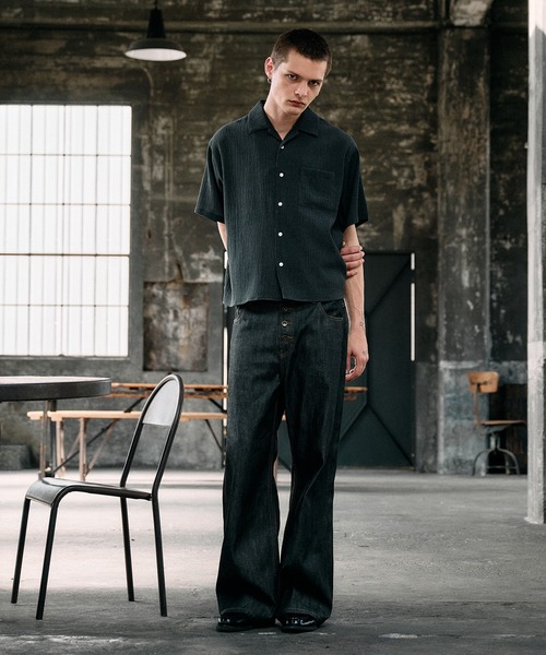 Regen Glanz(レーゲングランツ)の「crinkle textured relaxed open collar shirt / クリンクルテクスチャーリラックスオープンカラーシャツ(シャツ/ブラウス・メンズ・ライトホワイト/ブラック/ブルー/グレー・SMALL/MEDIUM/LARGE)」の21枚目の写真