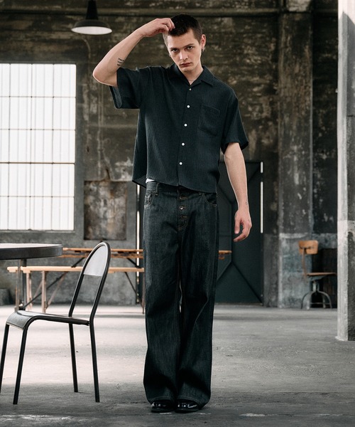 Regen Glanz(レーゲングランツ)の「crinkle textured relaxed open collar shirt / クリンクルテクスチャーリラックスオープンカラーシャツ(シャツ/ブラウス・メンズ・ライトホワイト/ブラック/ブルー/グレー・SMALL/MEDIUM/LARGE)」の17枚目の写真