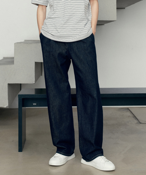 MINDBRIDGE（マインドブリッジ）の「[COUTURE]ノンフェイドワイドワンタックデニムパンツ（デニムパンツ・メンズ・インディゴブルー・29/30/31/32/33/34/36）」の2枚目の写真