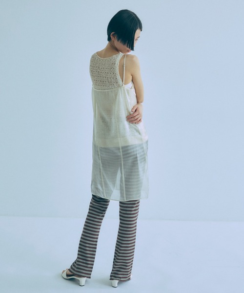 EN NEUME(エンノイム)の「Rib Flare Pants(その他パンツ・レディース・マルチ/アイボリー/ネイビー・1/0)」の6枚目の写真