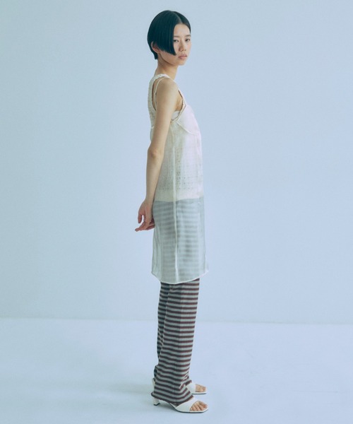 EN NEUME(エンノイム)の「Rib Flare Pants(その他パンツ・レディース・マルチ/アイボリー/ネイビー・1/0)」の5枚目の写真