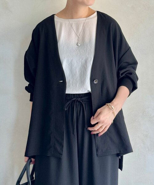 BEARDSLEY（ビアズリー）の「《近日追加予定》ストレッチジョーゼットハオリ（その他アウター・レディース・ブラック・FREE）」の2枚目の写真