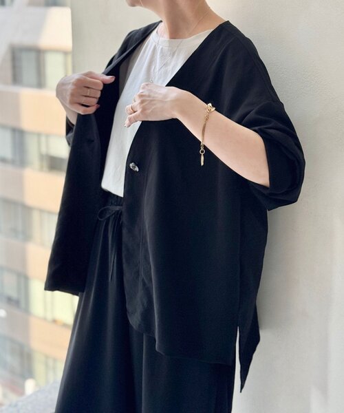 BEARDSLEY（ビアズリー）の「《近日追加予定》ストレッチジョーゼットハオリ（その他アウター・レディース・ブラック・FREE）」の3枚目の写真