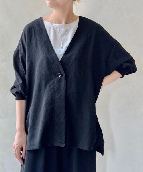 BEARDSLEY（ビアズリー）の「《近日追加予定》ストレッチジョーゼットハオリ（その他アウター・レディース・ブラック・FREE）」の4枚目の写真