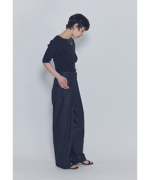 1er Arrondissement(プルミエアロンディスモン)の「ボートネックハーフスリーブニット(ニット/セーター・レディース・ブラック系その他3/ブラウン系その他5・FREE)」の5枚目の写真