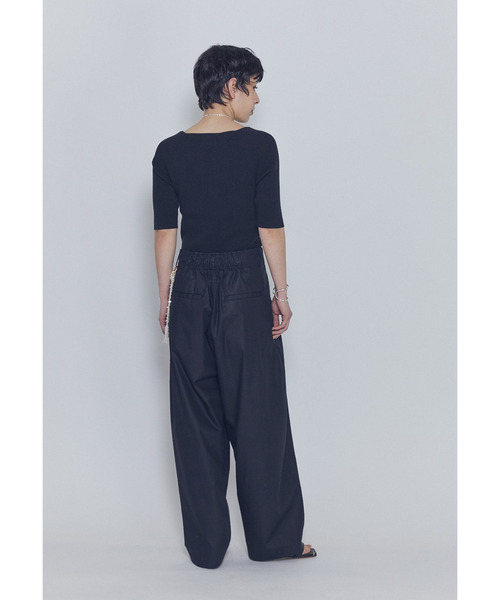 1er Arrondissement(プルミエアロンディスモン)の「ボートネックハーフスリーブニット(ニット/セーター・レディース・ブラック系その他3/ブラウン系その他5・FREE)」の6枚目の写真