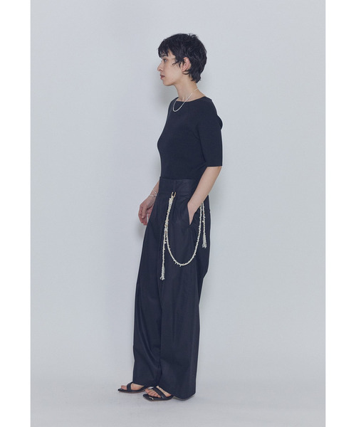 1er Arrondissement(プルミエアロンディスモン)の「ボートネックハーフスリーブニット(ニット/セーター・レディース・ブラック系その他3/ブラウン系その他5・FREE)」の7枚目の写真