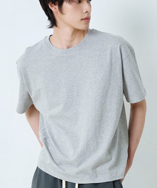 KNITTED(ニッティド)の「コットンクロップTシャツ グレー(Tシャツ/カットソー・メンズ・ライトグレー・MEDIUM/LARGE/X-LARGE)」の9枚目の写真