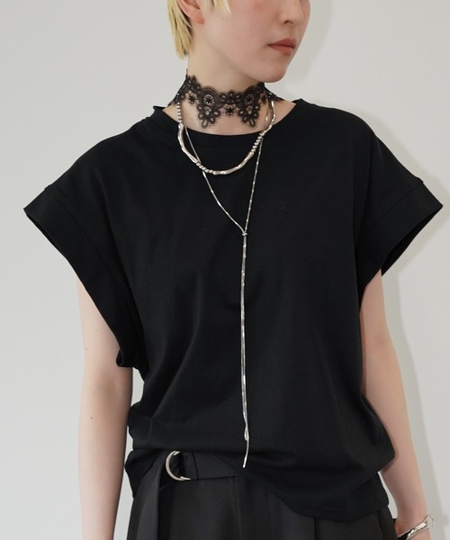 chuclla（チュクラ）の「ドロップショルダー ワイドTシャツ chw26s245（Tシャツ/カットソー・レディース・ホワイト/ブラック・FREE）」の2枚目の写真