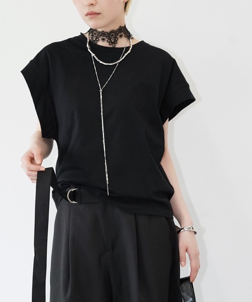 chuclla（チュクラ）の「ドロップショルダー ワイドTシャツ chw26s245（Tシャツ/カットソー・レディース・ホワイト/ブラック・FREE）」の3枚目の写真