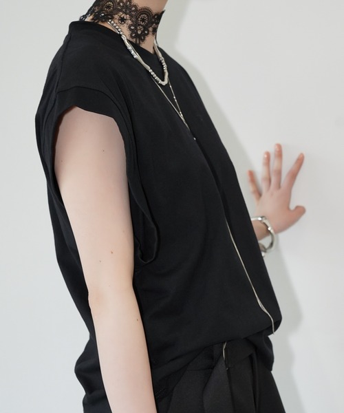 chuclla（チュクラ）の「ドロップショルダー ワイドTシャツ chw26s245（Tシャツ/カットソー・レディース・ホワイト/ブラック・FREE）」の4枚目の写真