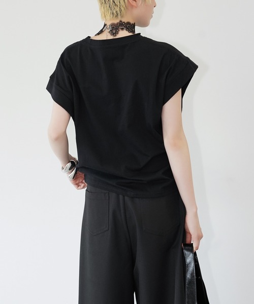 chuclla（チュクラ）の「ドロップショルダー ワイドTシャツ chw26s245（Tシャツ/カットソー・レディース・ホワイト/ブラック・FREE）」の6枚目の写真