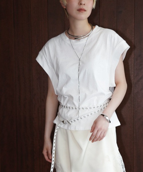 chuclla（チュクラ）の「ドロップショルダー ワイドTシャツ chw26s245（Tシャツ/カットソー・レディース・ホワイト/ブラック・FREE）」の11枚目の写真