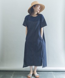 デニムライク サックワンピース