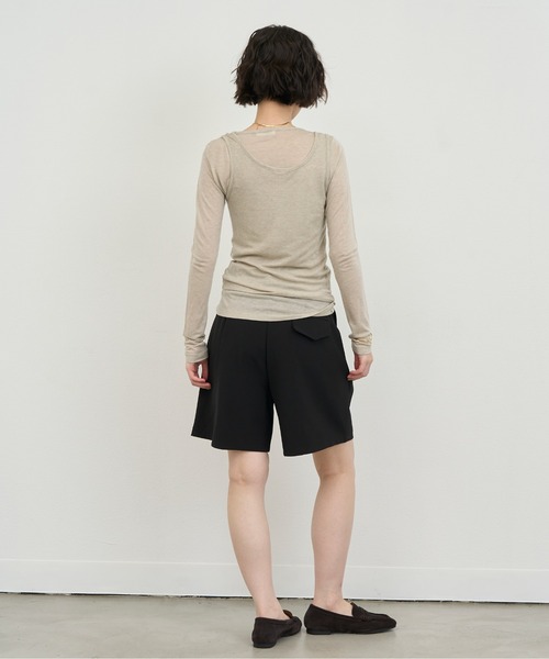 NUJOH(ヌゾ)の「Tuck Half Slacks / タックハーフスラックス(その他パンツ・レディース・ブラック/ベージュ/ブラウン/クリーム/チャコールグレー・MEDIUM/SMALL)」の13枚目の写真