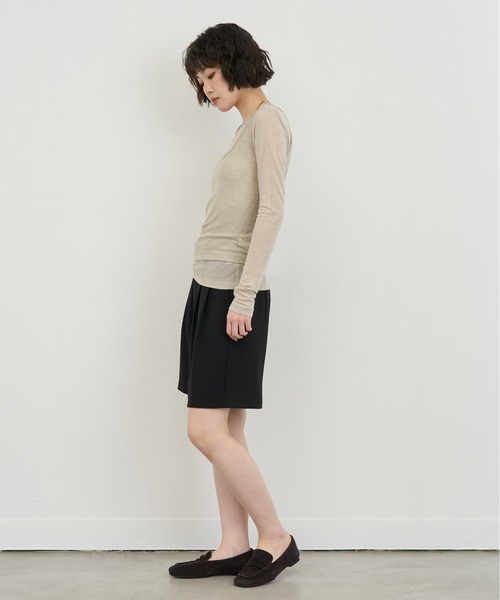 NUJOH(ヌゾ)の「Tuck Half Slacks / タックハーフスラックス(その他パンツ・レディース・ブラック/ベージュ/ブラウン/クリーム/チャコールグレー・MEDIUM/SMALL)」の12枚目の写真