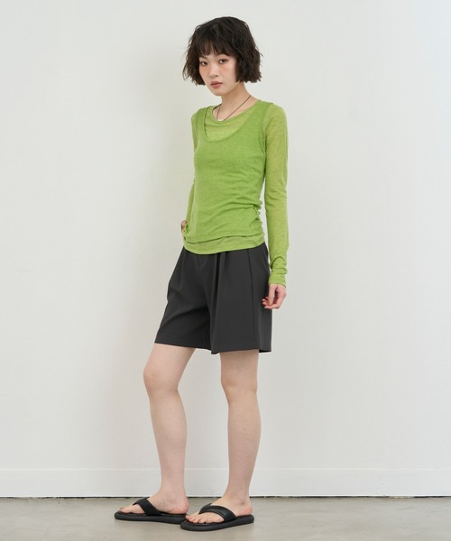NUJOH(ヌゾ)の「Tuck Half Slacks / タックハーフスラックス(その他パンツ・レディース・ブラック/ベージュ/ブラウン/クリーム/チャコールグレー・MEDIUM/SMALL)」の21枚目の写真